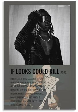 Affiche d'art anti-éclaboussures « If Looks Could Kill-Destroy Lonely » pour salon et chambre à coucher, convient pour de multiples scénarios, pas besoin de perforer, facile à installer, convient pour