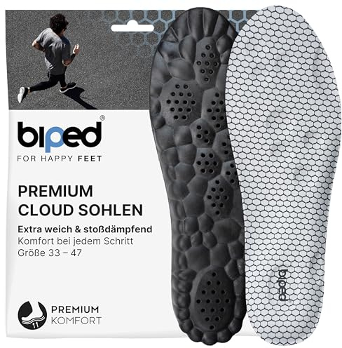 biped solette Cloud ultra morbide per sport, uso quotidiano e scarpe da lavoro – Solette ortopediche ammortizzanti con cuscinetto tallone – Schiuma massaggiante z2939(39-41)