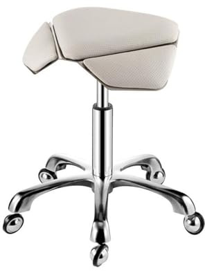 Sgabello da sella con ruote, sedia a rotelle ergonomica, sollevamento idraulico regolabile, capacità di carico di 440 libbre, adatto for saloni di bellezza, bar e ristoranti(White)
