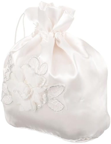 LOORGVEL Borsa da Sposa Coulisse in Raso Decorazione Floreale, Sacchetti di Caramelle per Feste di Matrimonio e Borsa Decorativa per Cerimonia Nuziale, per Damigelle D’Onore