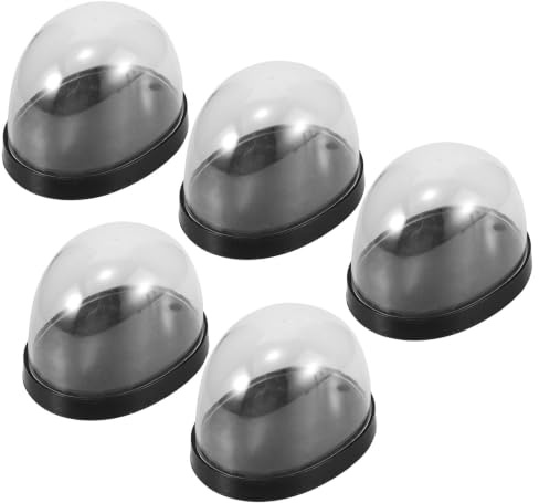 Veemoon 5 Ensembles Dômes Miniatures Plastique Transparent avec Base pour Décoration Vitrines Anti-poussière pour Fleurs et Objets de Collection Dômes Cloche Clair pour Présentation