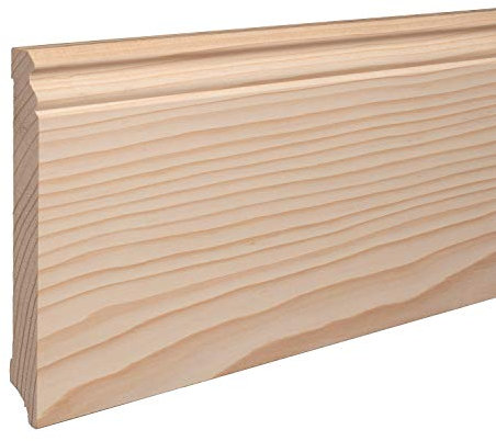 Massivholz-Sockelleiste Fichte ROH Hamburger Berliner Profil Fußleiste 150mm