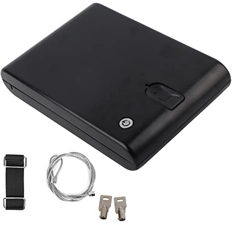 Biometrischer Fingerabdruck-Safe, Sicherheitsbox für Pistole, schnelles Entsperren des Fingerabdrucks, tragbarer Safe für Geld, Schmuck und Wertsachen - 2 Ersatzschlüssel 275 * 190 * 50 (mm)