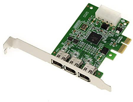 KALEA-INFORMATIQUE PCIe x1-Karte mit 3 Ports Firewire 400 Ieee1394a 6 Points. Chipsatz TI XIO2213B.