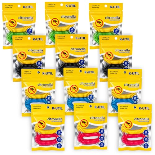 MUNTRADE 24 Pulseras de Citronela Antimosquitos | Pulsera Repelente de Mosquitos para Muñeca o Tobillo 5-7 Días Duración | Pulseras Anti Mosquitos de Colores con Aroma