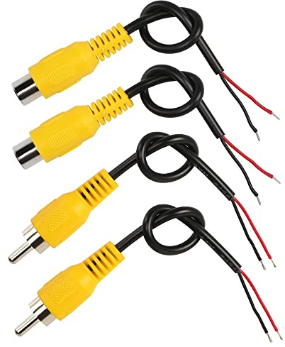 RIIEYOCA Cinch-Audiokabel, Stereo-Audio-Zusatzkabel, 15cm (2 x Cinch-Stecker, 2 x Cinch-Buchse, Gelb)