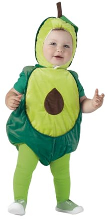 Rubies Disfraz Aguacate para bebé, Pelele con gorro y medias, Talla 1-2 años, Talla única, Unisex para Carnaval, Fiestas, Cosplay, Guarderia