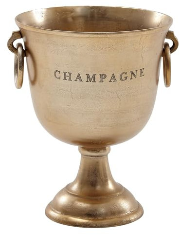 FineBuy Enfriador de champán 28.5x37.5x28.5 cm Aluminio masivo Enfriador de champán Grande | Botella Enfriador de Bebidas Enfriador de Mesa | Nevera para Champagne - Vino - Vino espumoso