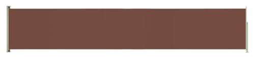 vidaXL Seitenmarkise Ausziehbar Sonnenschutz Sichtschutz Windschutz Seitenwandmarkise Seitenrollo Markise Balkon Terrasse Garten 117x600cm Braun