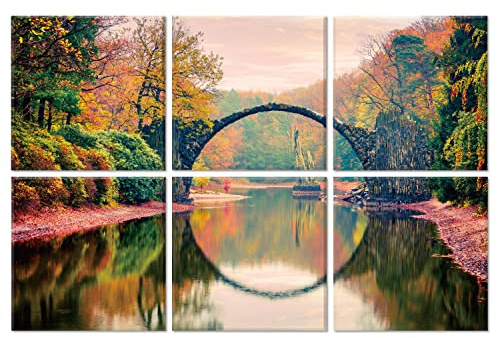 JBER Art Acoustic Panels, 6 Pack Self-Adhesive Large Wall Art Paintings for Wall Decoration, Sound Absorbing Panels for Recording Studio, Living room and Bedroom, 72x48inch(KROMLAU PARK)