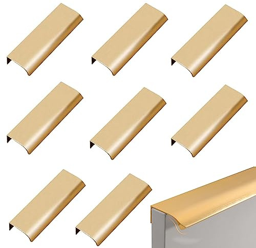 LEZED Versteckte Schrankgriffe Türgriff Möbelgriffe Aluminiumlegierung Küchengriffe Schubladengriffe Schubladengriffe Schrankgriffe Griff Terrassentür Griffleisten Küche 8 Stück (80 mm)