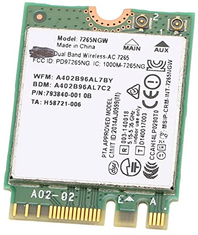 7265NGW AC NGFF Wireless Netzwerkkarte, Dualband 2,4G 300 Mbit/S / 5G 867 Gbit/S 1200 Mbit/S WLAN Adapter mit Bluetooth 4.2 für Laptops mit NGFF Steckplatz