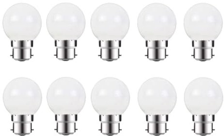 ZFQ 2W B22 G45 LED Leuchtmittel, Glühbirne B22 Kaltweiss, Mini Globe für 2W Glühlampen 200 Lumen, für Hochzeit Halloween Weihnachten Party Bar, AC 220-240V, 10 Stück
