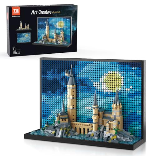TG BLOCKS Micro Brick Magic Castle Building Set: 3D Wall Art | 2-in-1 Home Decor Model | Creative Castle & Painting Display | DIY Gift Idea Building Toy for Teens Ages 8+ Kids, Adults