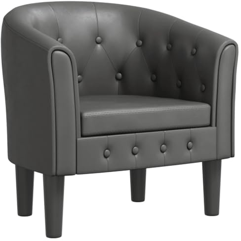 vidaXL Clubsessel Grau Kunstleder