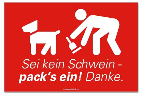 Mcties Hundekot Schild Kein Hundeklo Hinweisschild PVC 300 x 200 x 3 mm Vorgebohrt B1-Zertifiziert