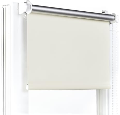 Fenster DEKOR - Rollos Für Fenster Ohne Bohren Sand - Verdunkelungsrollo B35 x H120 cm - Klemmrollo Verdunkelung - Fensterrollo Für Balkontüren - Verdunklungsrollo Leicht Zu Installieren - Klemmfix