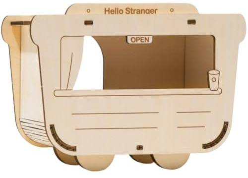 Muteitt Hamster-holzhaus, Handgefertigter Kaffeewagen, Kleintier-versteck, Kaukäfig-Spielzeug Für Meerschweinchen, Chinchilla, Ratte, Maus, Rennmaus, Igel