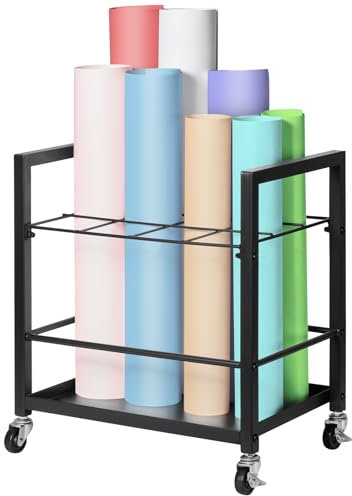 VEVOR Blaupausen Aufbewahrungsregal, Blaupausenhalter mit 12 Fächern und Rädern, mobiler Blaupausen Aufbewahrungswagen aus Metall für Karten, Poster, Architektur-Baupläne, zu Hause, Büro, Schule