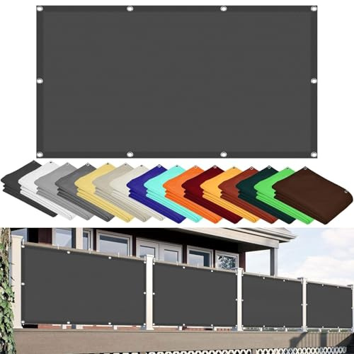 Sonnensegel Quadrat 150 x 170 cm Wasserdicht Schattiernetz für Gewächshäuser Premium Polyester, Segeltuch mit Ösen für Garten Terrasse Camping Balkon Outdoor, Dunkelgrau