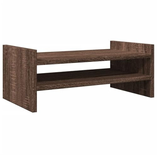 vidaXL Skärmställ brun ek 50x27x20 cm konstruerat trä, ställ för monitor, datorställ, monitorstativ, ställ för monitorer, monitorställ, skärmstativ