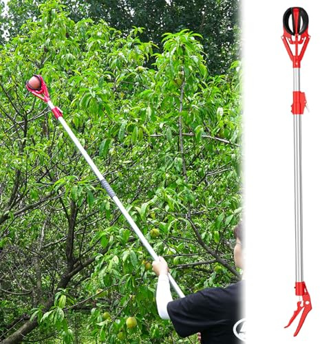 Recoge Fruta recogedor de Frutas 1 2 3 M Agarrador De Frutas Y Recolector De Manzanas, Cesta Telescópica para Recoger Frutas para Aguacate Bellota Limón Pera Mango Naranjas Higos Recolector(1-1.5 m/