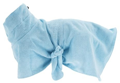 CAPASTEC Hundebademantel, Kordelzug Haustierhandtuch, Schnell trocknendes Hundehandtuch, XS, Blau