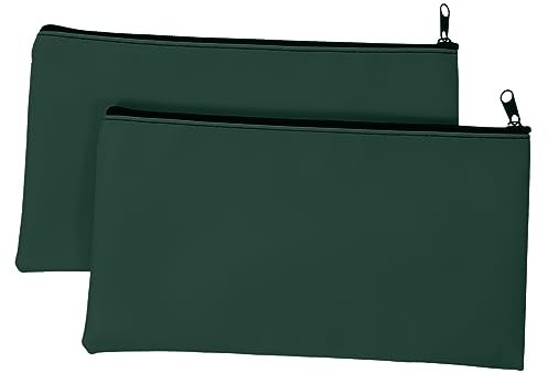 DIYEAH Pu Leder Geldbeutel 2 Stück Praktische Belegtaschen Mit Reißverschluss Aluminiumlegierung Grün Aufbewahrung Für Bargeld Und Quittungen Geeignet Für Alltag Und Büro