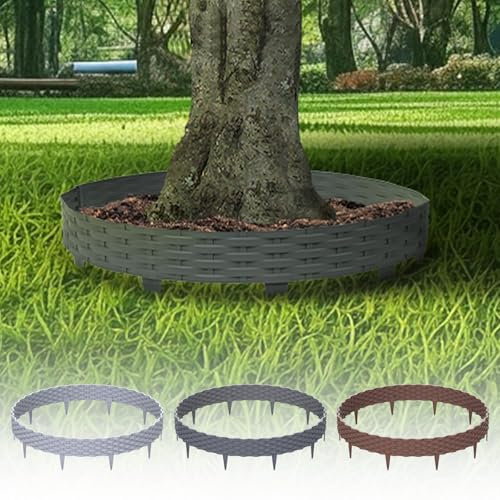Lot de 10 bordures de pelouse flexibles de 10 m, imitation rotin, élément décoratif pour jardin, clôtures de jardin, résistantes aux intempéries, en plastique pour parterres et parterres de fleurs,