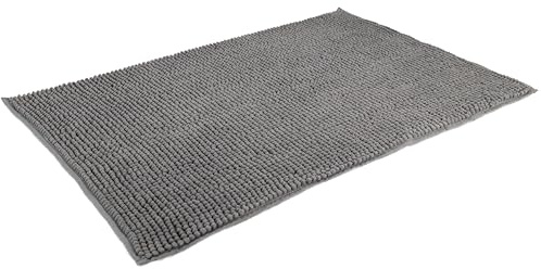 CozyKing Badematte Premium Rutschfester Badezimmerteppich StandardPlus grau 90x60 cm extra dick - Waschmaschinen geeignet, mit Anti-Rutsch-Beschichtung Badteppich oder Badvorleger
