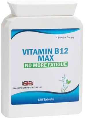 Vitamin B12 Max Supplement, 120 Tablets, 4 Months Supply, Vegetarian, UK Made