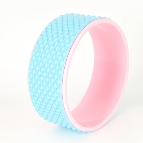 3D Massage Yoga Wheel, 12” Back Roller Relieves Back Pain and Stiffness, Durable TPE Material and Soft Foam Non-Slip, Suitable for Yoga, Pilates, Stretching and Strengthening Flexibility (Light blue)