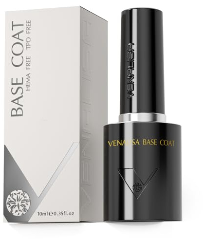 VENALISA Gel Nail Polish 10ml Base Coat New Formula High Gloss Scratch Resistant Long Lasting Gel Tempered Top Coat for Nail Art DIY Manicure Salon and Home Use