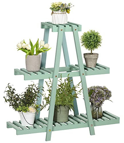DecHome - Portafiori, Porta piante da esterno, in Legno, 76L x 26P x 76A cm, colore Verde