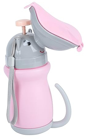 Orinal Portátil Niño Coche Viaje, Urinario Emergencia Ñiño Reutilizable | Material ABS PP Ligero, Buen Sellado, Fácil Transporte, Adecuado Viajes Largos, Color Rosa