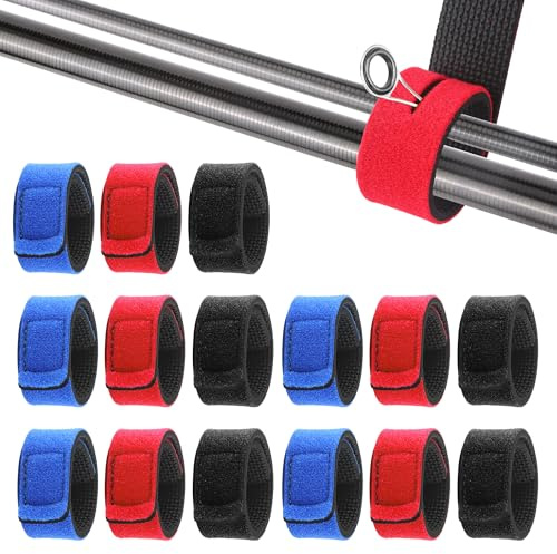 15 Pezzi Cinghie per Canna da Pesca, Fascette Elastiche Cintura, Attrezzatura e Accessori da Pesca per Fissare Le Canna
