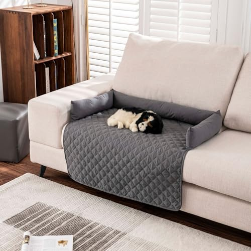 LOMUG Pelzbarn Kühlendes Sofabett, Pelzbarn Kühlmatte Hundebett, Hundedecke Hundesofa Sofaschutz Vier Jahreszeiten Universal Hundecouchbett Waschbar rutschfest Hundekissen für Sofa Boden Auto, 75x75cm
