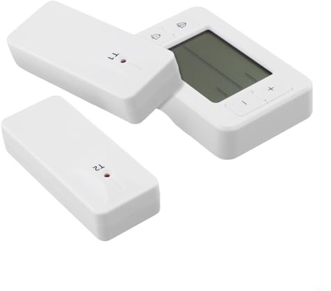 Eawfgtuw Thermomètre électronique sans fil pour intérieur et extérieur avec 2 capteurs à distance pour réfrigérateur, congélateur, cuisine, réfrigérateur et congélateur