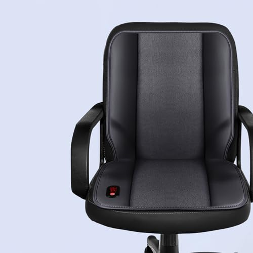 Heated Seat Cushion with 3 Heat Levels & 5 Massage Modes, 12V Office Chair Heating Pad with Pressure-Sensitive, Heated Massage Pad for Winter(Black,Medium)