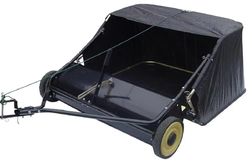 SECURA Rasenkehrer 97 cm - Rasenkehrmaschine Laubkehrer für Rasentraktor & Aufsitzmäher - Laubkehrer mit Fangbehälter | Höhenverstellbar, für Laub, Gras & Rasenschnitt