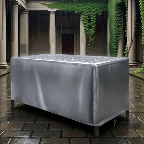 Abdeckung für Gartenmöbel 180x150x80cm / L x B x H Abdeckung für Gartentisch Plane Schutzhülle Sofa Terrassenmöbel Rechteckig Gartenmöbel Plane Wasserdicht Abdeckhaube ür Outdoor-Tische, Silber