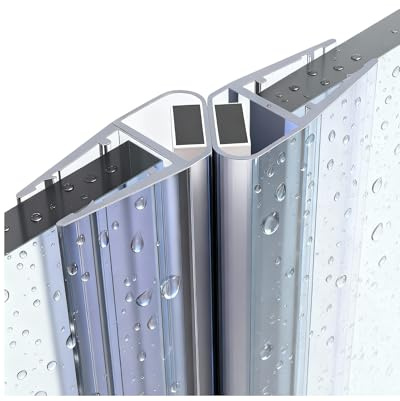 Gedotec Magnetduschdichtung für Duschtüren wasserabweisend - 1 Paar Profil-Dichtung 180° - Länge: 2 m - Duschdichtung 10-12 mm - Magnetdichtung PVC Transparent, Duschkabinen Dichtungen Duschwand