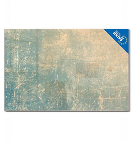 banjado Glas Magnettafel (75 x 50cm) - Magnetwand Glas - Magnetpinnwand als Memoboard - Pinnwand Magnettafel Küche, Büro, Kinderzimmer - Patina Grün