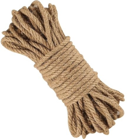 Ficelle de Jute Naturelle, Corde de Jute Naturelle, 6mm Corde de Chanvre N-aturelle pour Décorations à Faire Soi-même, Jardin, Bateau, Animaux de Compagnie