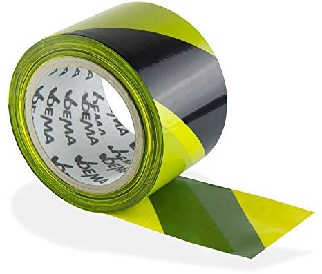 DEMA Absperrband 100 m gelb/schwarz Flatterband Warnband Trassenband Signalband Band