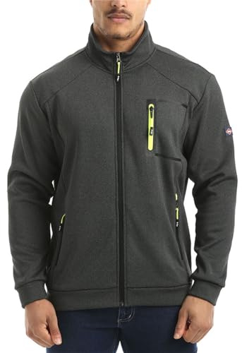 Lee Cooper Workwear LCJKT124 Veste en polaire thermique coupe-vent pour hommes à fermeture éclair complete, Anthracite chiné, XL