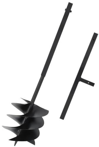 vidaXL Erdbohrer mit Griff Bohrer Brunnenbohrer Brunnenbau Erdlochbohrer Pfahlbohrer Erdbohrgerät Brunnenbohrgerät 250mm Stahl Schwarz
