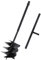 vidaXL Trivella per Terreno con Maniglia Robusto Manuale Giardino Piantapali con Viti Trapano a Terra Foraggio 200 mm in Acciaio Nero