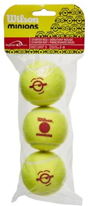 Wilson Tennisbälle Minions Stage 3, 3 Stück, Gelb/Rot, WR8202701001, Yellow