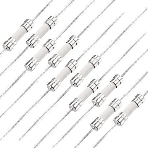 sourcing map 10 Stück Langsame Sicherung Zeitverzögerung Anschlusskabel Keramik Sicherungen 5 mm x 20 mm 250 V T4A